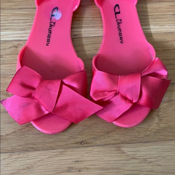 CL by Laundry Pink Jelly Flats w/bows - Picture 3 of 4